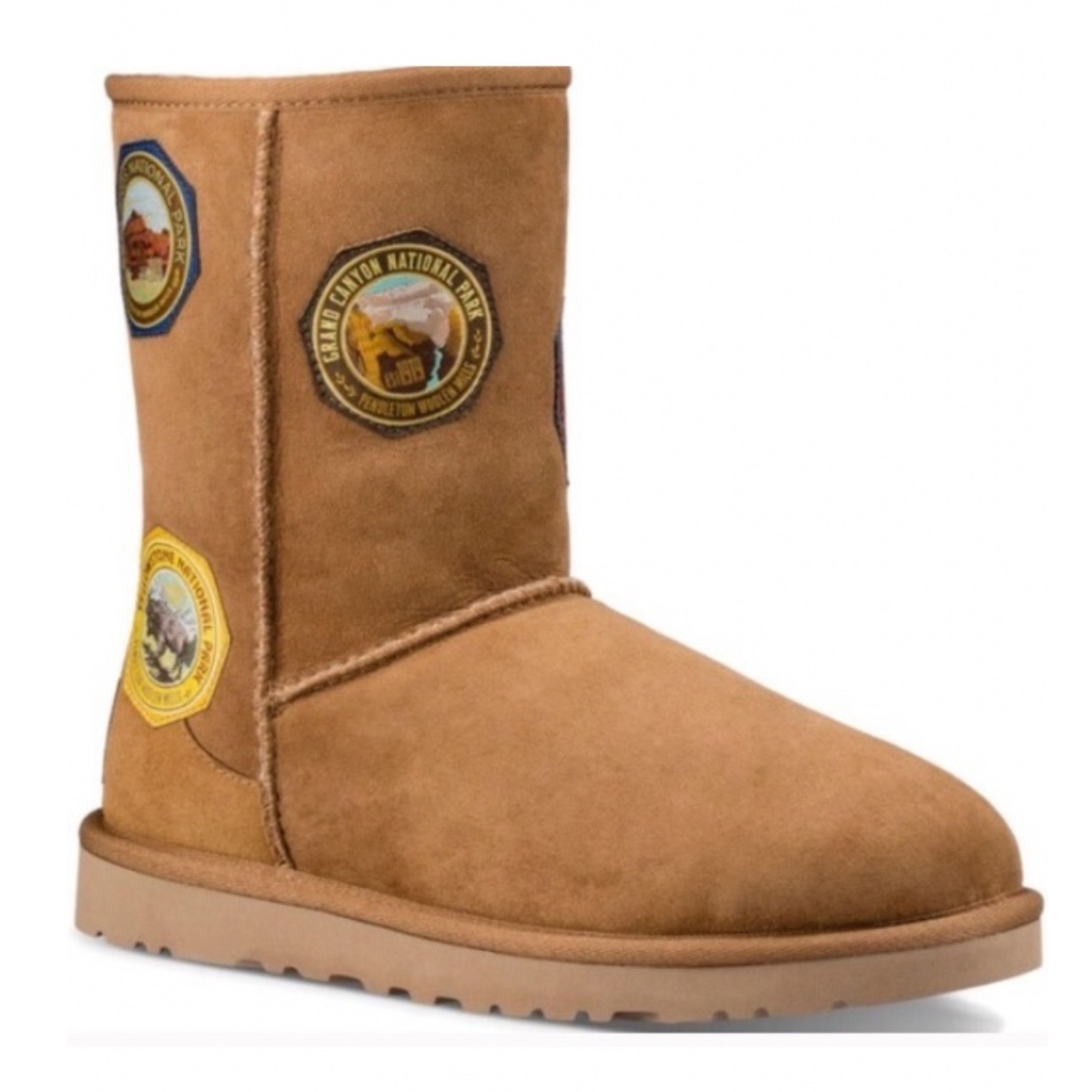Ugg X Pendleton National Park Patch Classic Short Boots Chestnut Suede 7